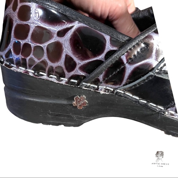 Koi by Sanita Black Gray Danish Patent Leather Clogs EU38/7.5 - Picture 6 of 7